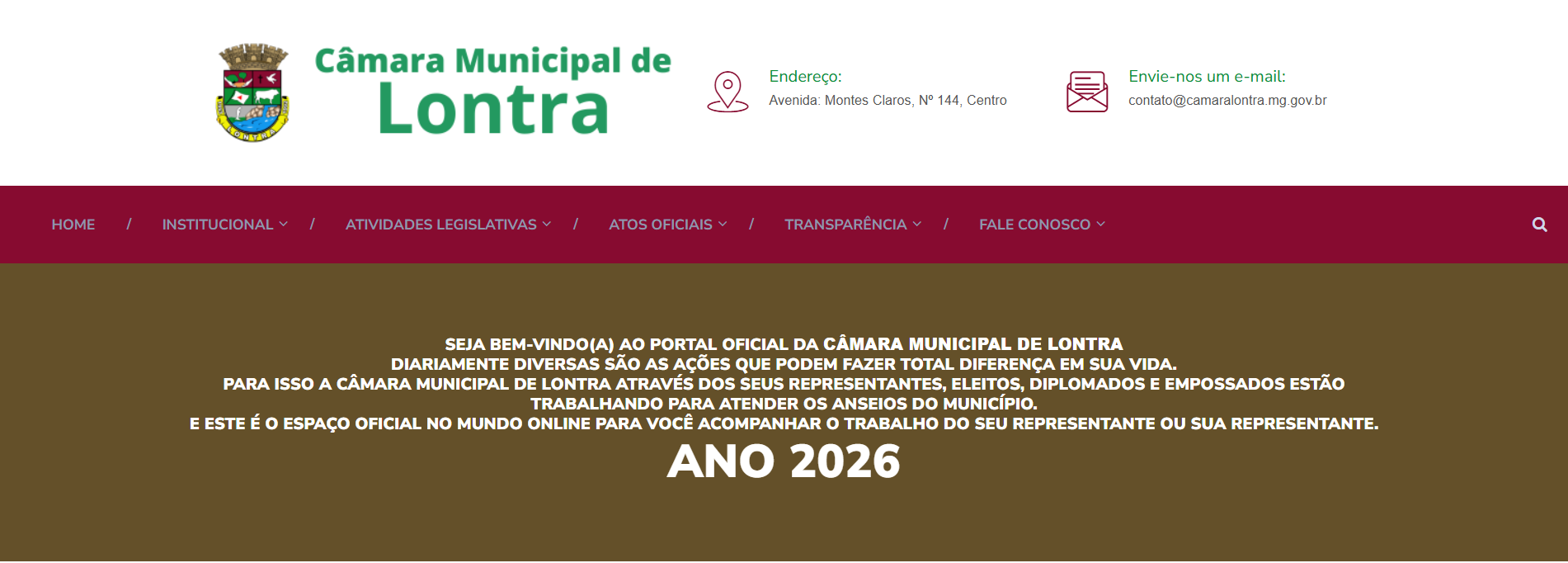 Portal Institucional e de Transparência – Câmara Municipal de Lontra